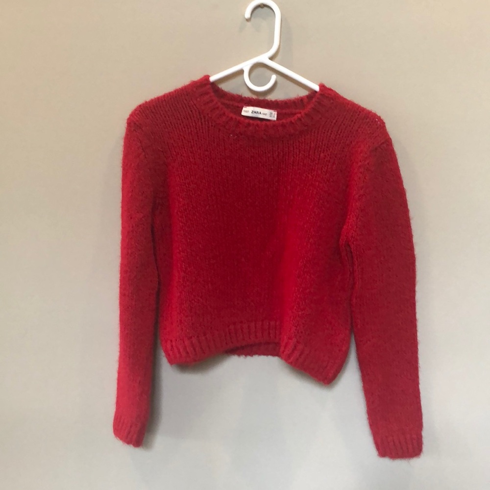 Zara Cropped Red Sweater